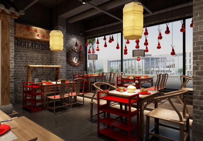 风格转型：这个配色让顾客食欲暴增PG麻将胡了网站入口火锅店设计(图3)