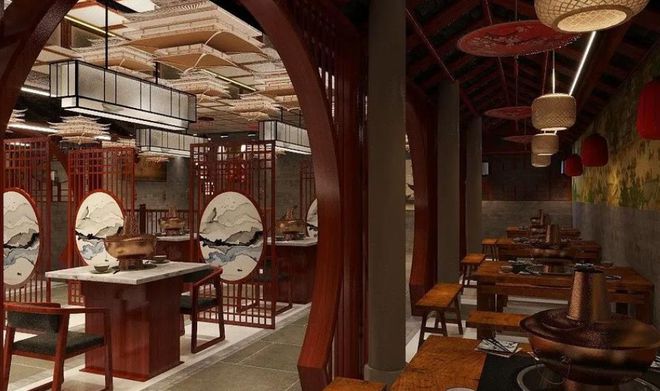 风格转型：这个配色让顾客食欲暴增PG麻将胡了网站入口火锅店设计(图2)